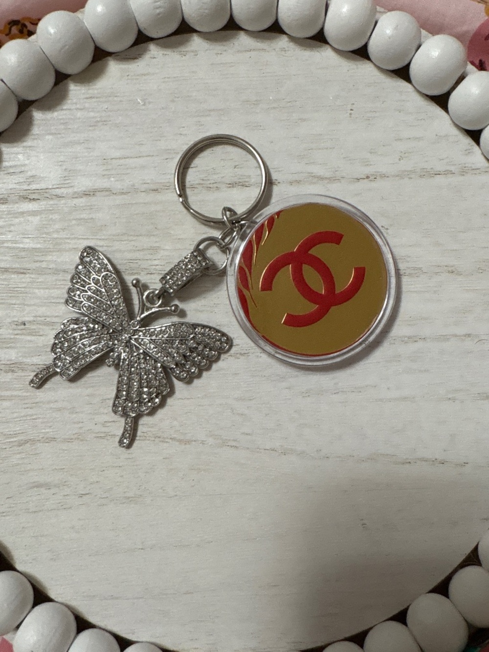 Handmade Keychain with Chanel Logo